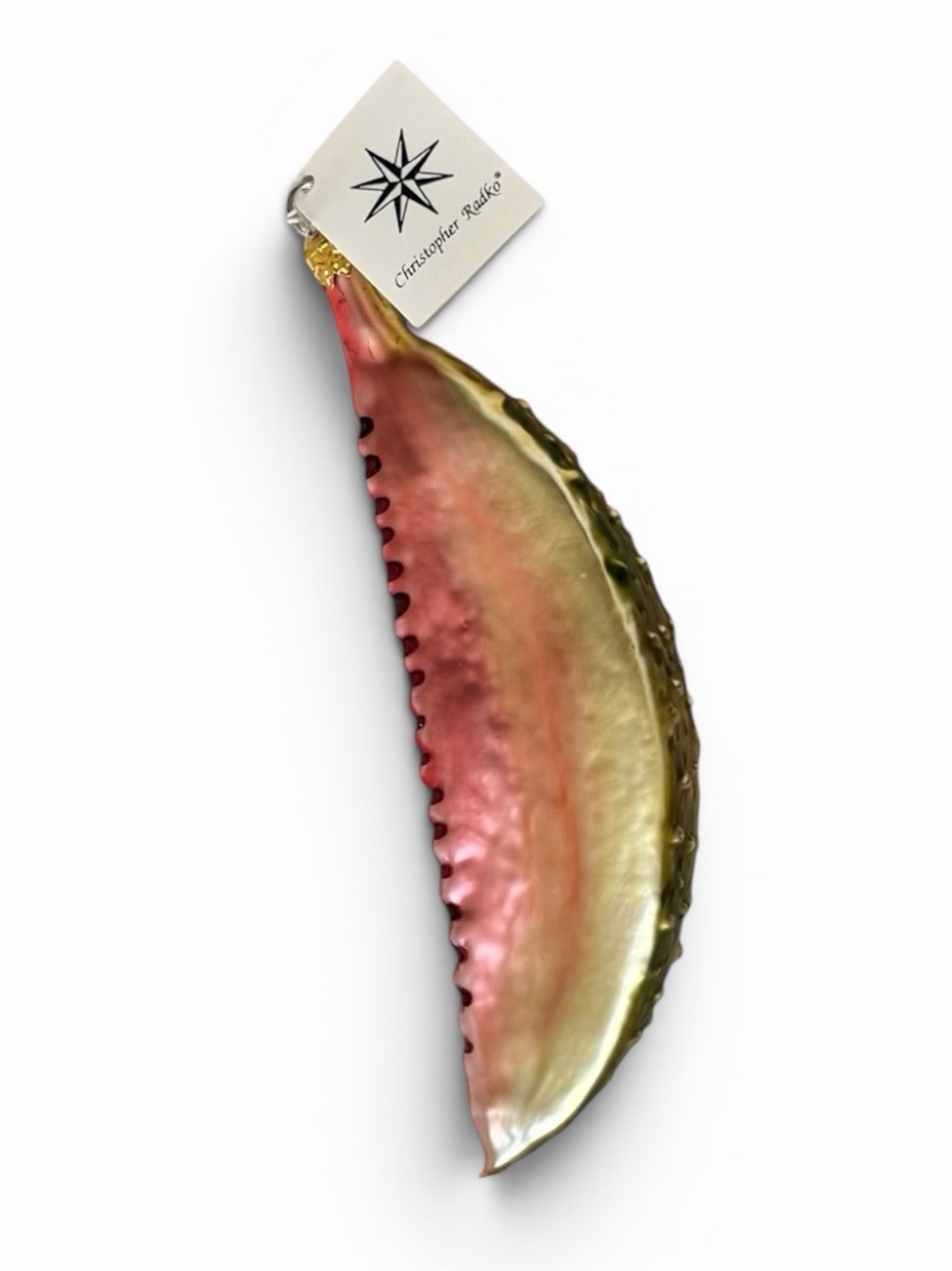Christopher Radko “Summer Slice" Watermelon Hand Blown Glass Ornament 1998